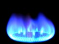 Natural gas, bringing warmly on a black Royalty Free Stock Photo