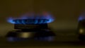 Natural gas burning a blue flames. 4k video.