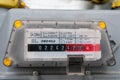 Natural gas consumption meter close up Royalty Free Stock Photo