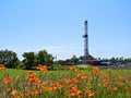Natural Gas Drill in Farmland Royalty Free Stock Photo