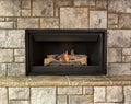 Natural gas fireplace for home Royalty Free Stock Photo