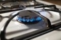 Natural Gas Flames on a White Gas Stove