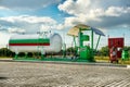 Natural gas fuel tank at car filling station Royalty Free Stock Photo