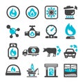 Natural gas icon set