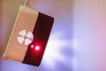 Natural gas leak detector alarm in action Royalty Free Stock Photo