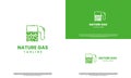 natural gas logo design, gas pump with leaf logo design icon template Royalty Free Stock Photo