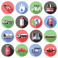 Natural Gas Long Shadow Icons Set Royalty Free Stock Photo