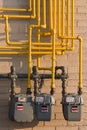 Natural Gas meters & pipes Royalty Free Stock Photo