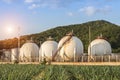 Natural Gas storage tanks Royalty Free Stock Photo