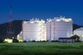 Natural Gas storage tanks and oil tank Royalty Free Stock Photo
