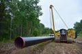 Natural Gas transmission pipeline and crude oil pipes Installation for transporting fuel supplies to households and businesses. Royalty Free Stock Photo