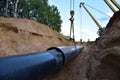 Natural Gas transmission pipeline and crude oil pipes Installation for transporting fuel supplies to households and businesses. Royalty Free Stock Photo