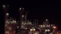 Natural gas turbine electric power plant at night Royalty Free Stock Photo