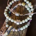 Natural gemstone beads bracelets Royalty Free Stock Photo