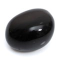 Natural gemstone black onyx isolated on white background