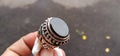 Natural Black Yemeni Aqeeq Cabochon Jewellry