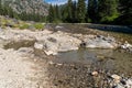 Natural geothermal hot spring in Idaho - Sacajawea Hot Springs in Grandjean. Large stones arranged in a circle to protect the hot Royalty Free Stock Photo