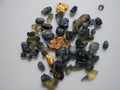 Natural gold nuggets & Sapphires Royalty Free Stock Photo