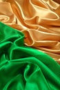 Natural golden and green satin fabric texture