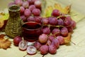 Natural grape red juice in glass jug Royalty Free Stock Photo