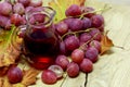 Natural grape red juice in glass jug Royalty Free Stock Photo