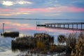 Stunning Sunset Reflecting over the Outerbanks Bay Royalty Free Stock Photo