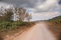 Natural gravel dust country road.