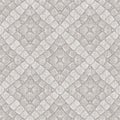 Natural gray french woven linen damask texture background. Old ecru flax wave motif seamless pattern. Organic farmhouse