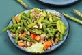 Warm salad with asparagus Royalty Free Stock Photo