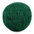 Natural green fine wool ball isolated clew macro Royalty Free Stock Photo