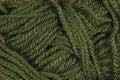 Natural green fine wool threads texture, horizontal textured clew macro closeup background pattern Royalty Free Stock Photo