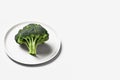 Natural green fresh broccoli in plate on a white background, Generative AI, generative artificial intelligence Royalty Free Stock Photo