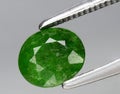 natural green grossular garnet gem on the background Royalty Free Stock Photo
