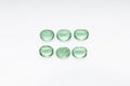 Natural Green Kyanite Gems Displayed on White Background Royalty Free Stock Photo