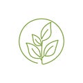 Natural green leaf logo design vector on white background Royalty Free Stock Photo