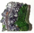Natural green transparent crystal of titanite mineral