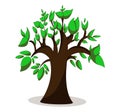 Natural Green Tree with Leaves. Vector Illustration
