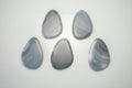 Natural grey agate cabochon five pieces Royalty Free Stock Photo