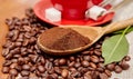 Natural ground coffee heap Royalty Free Stock Photo