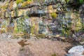 Natural ground water weeping through a sandstone wall Royalty Free Stock Photo