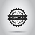 100% natural grunge rubber stamp. Vector illustration on white b Royalty Free Stock Photo