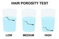 Natural hair porosity float test infographics