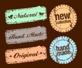 Natural, hand made, original and new collection stamps Royalty Free Stock Photo