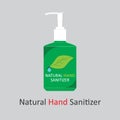 Natural hand sanitizer bottle graphic design for concept art