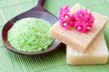 Natural handmade soap and bath salt for spa Royalty Free Stock Photo