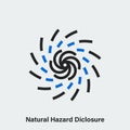 Natural hazard disclosure linear vector icon. Isolated outline symbol of storm warning