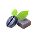 Natural herb soaps isolate on a white background. Coffee pulp an Royalty Free Stock Photo