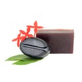 Natural herb soaps isolate on a white background. Coffee pulp an Royalty Free Stock Photo