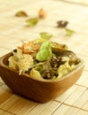 Natural herbal ingredient in wooden bowl