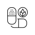 Natural herbal pills icon. Pharmacy vector illustration Royalty Free Stock Photo